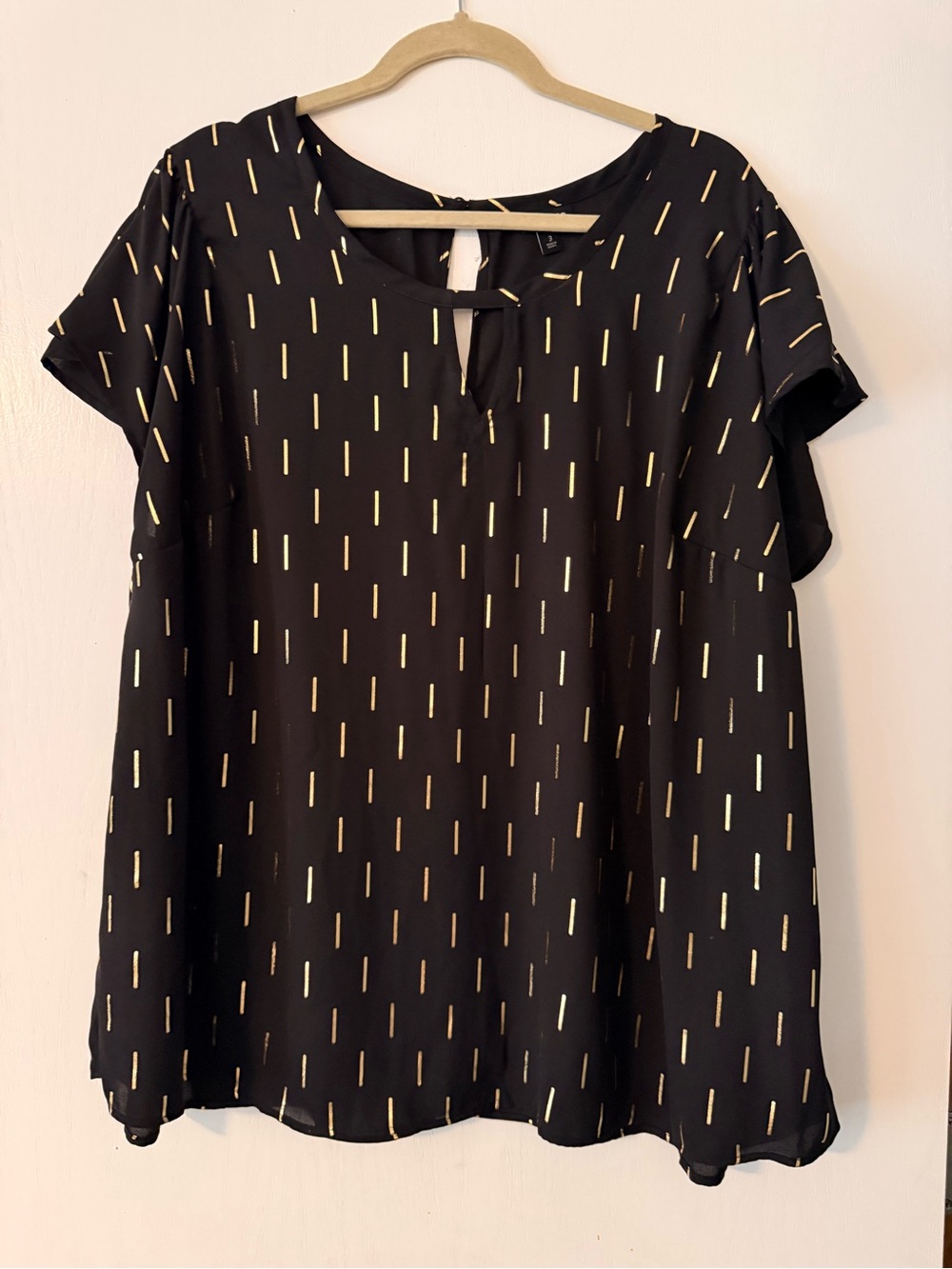 Torrid Short Sleeve Blouse with Gold Accent